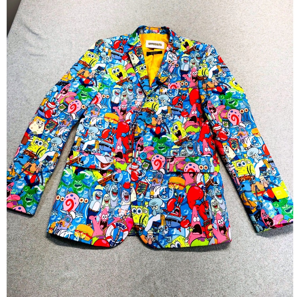 Opposuits SpongeBob SquarePants Blazer Jacket & Tie Youth 14Y Nickelodeon Fun